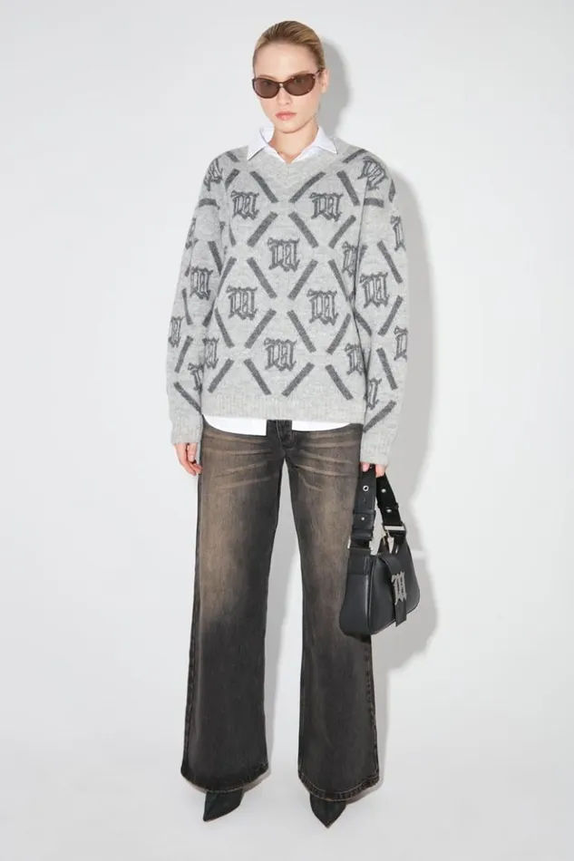 Women Knitwear MISBHV M Argyle Knit Perfect Grey