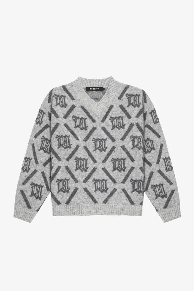 Women Knitwear MISBHV M Argyle Knit Perfect Grey