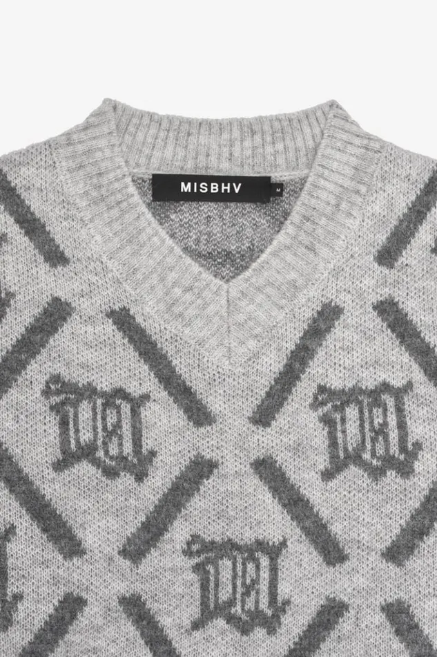 Women Knitwear MISBHV M Argyle Knit Perfect Grey