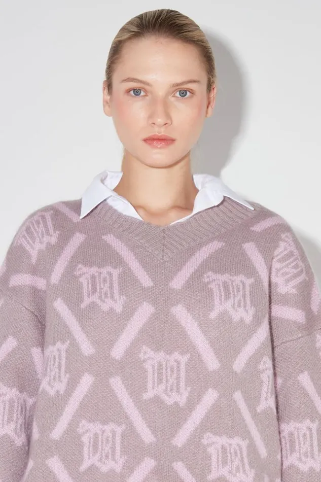 Women Knitwear MISBHV M Argyle Knit Smokey Pink