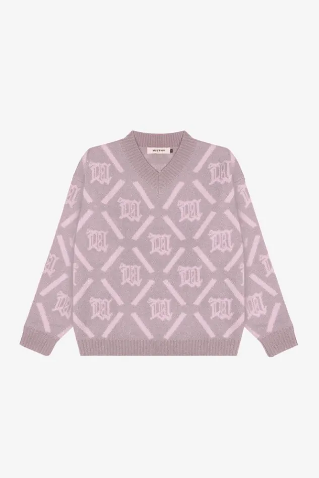 Women Knitwear MISBHV M Argyle Knit Smokey Pink
