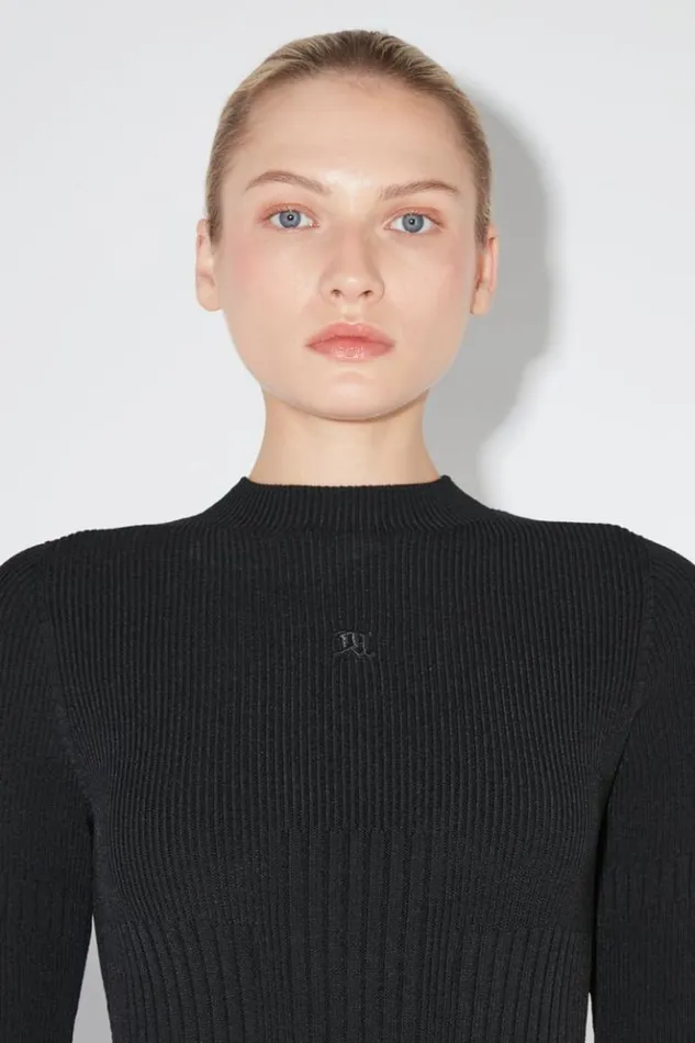 Women Knitwear MISBHV Ribbed Longsleeve Mockneck Black