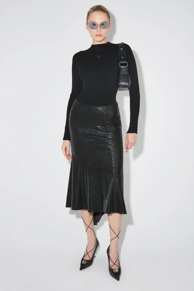 Women Knitwear MISBHV Ribbed Longsleeve Mockneck Black