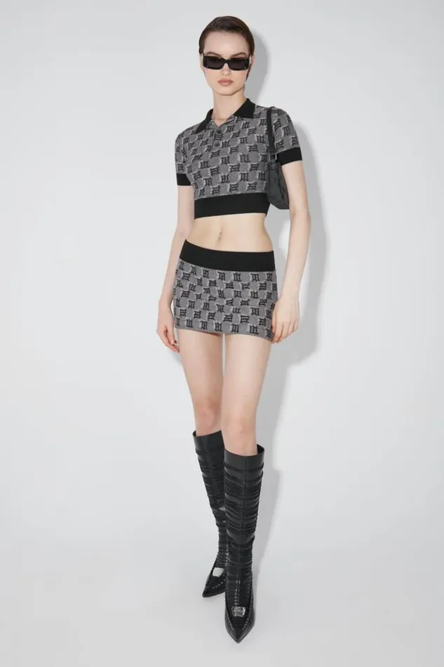 Women Knitwear MISBHV Silk Wool Knitted Monogram Mini Skirt Multicolor