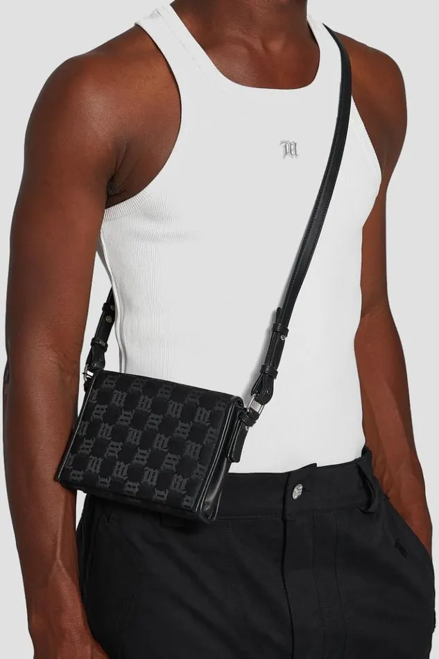 WomenMen Bags MISBHV Jacquard Monogram Phone Pouch Black