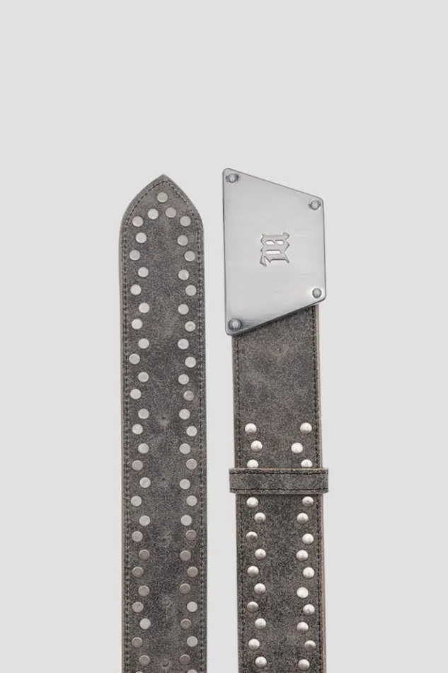 WomenMen Belts MISBHV The 2000 Buckle Belt With Studs Grey