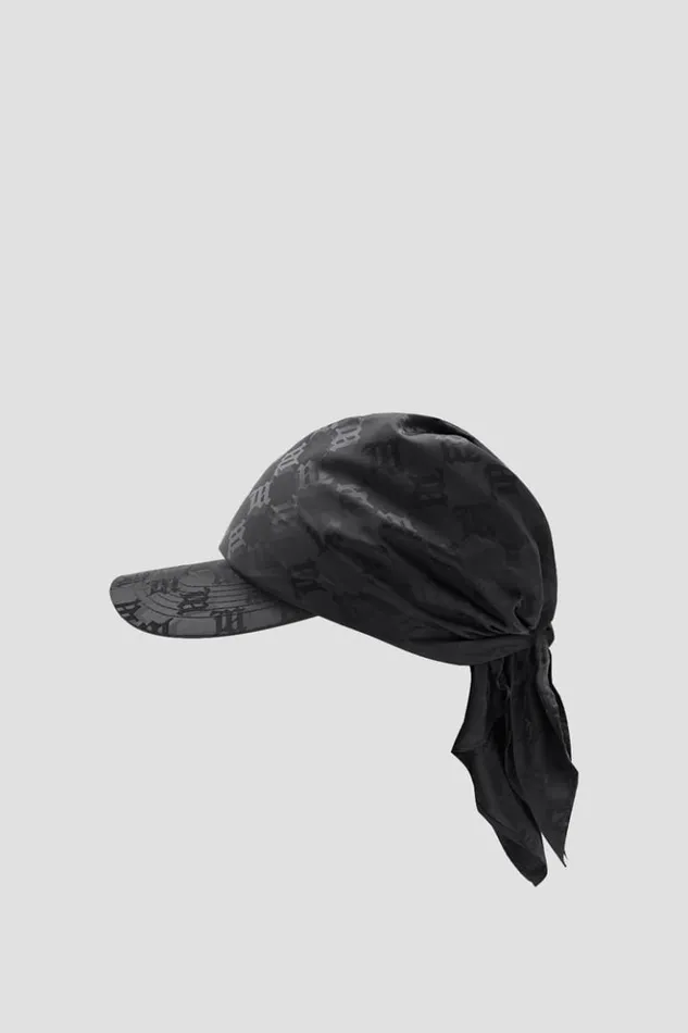 WomenMen Hats MISBHV Nylon Monogram Scarf Cap Black