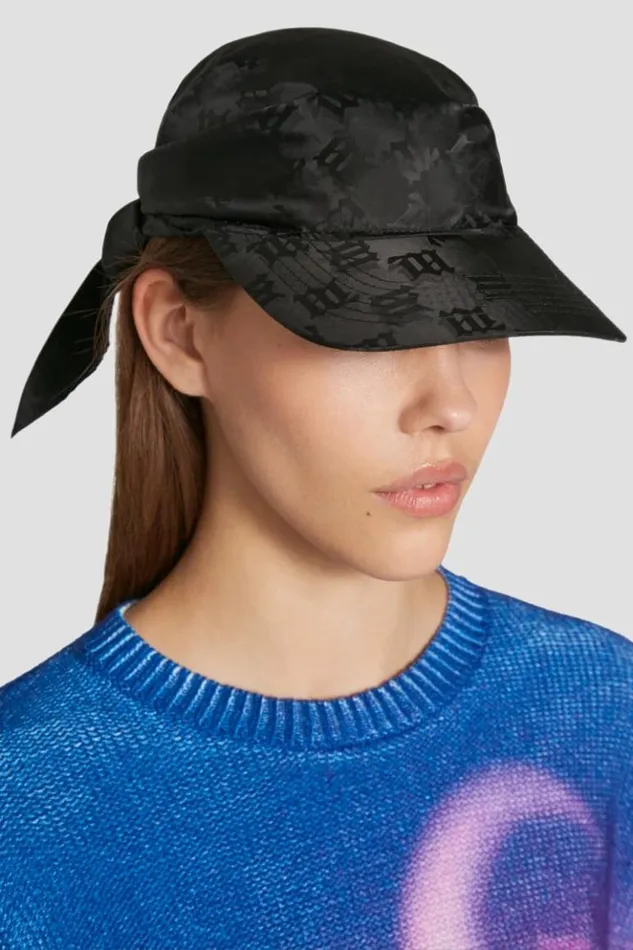 WomenMen Hats MISBHV Nylon Monogram Scarf Cap Black