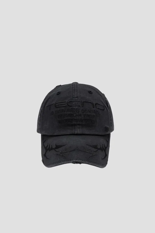 WomenMen Hats MISBHV Tecno Cap Washed Black