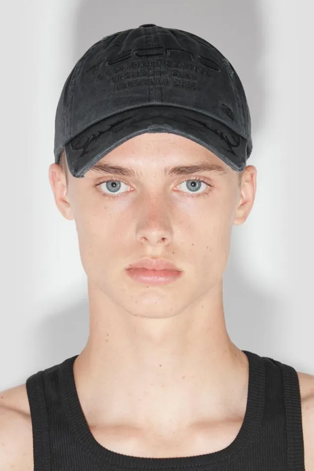 WomenMen Hats MISBHV Tecno Cap Washed Black