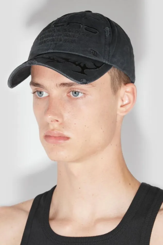 WomenMen Hats MISBHV Tecno Cap Washed Black