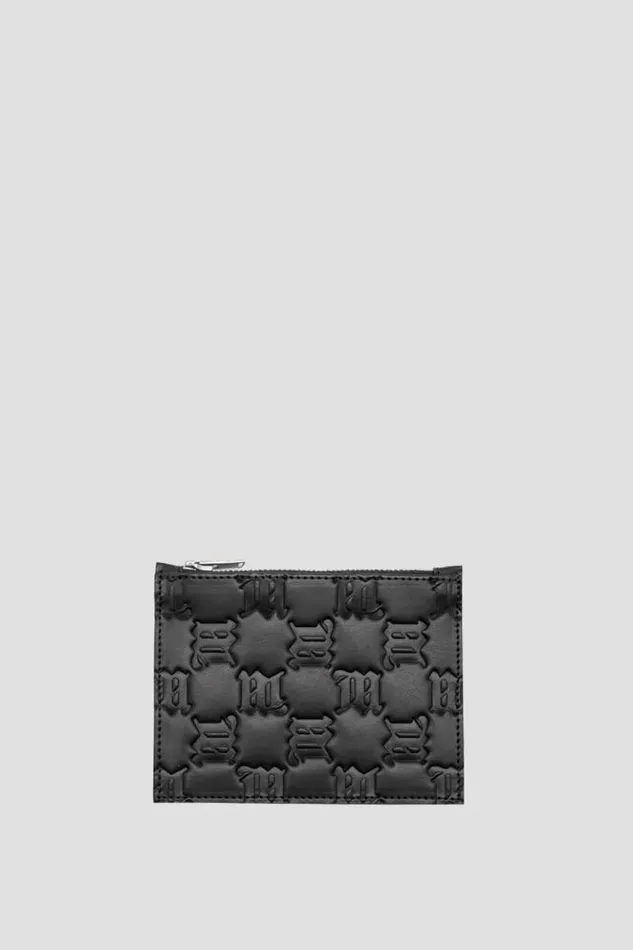WomenMen Wallets MISBHV Embossed Monogram Card Holder Black
