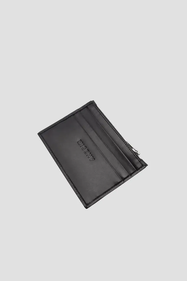 WomenMen Wallets MISBHV Embossed Monogram Card Holder Black