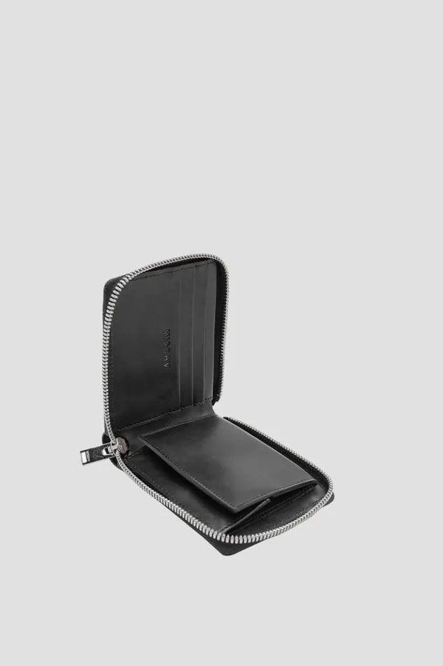 WomenMen Wallets MISBHV Embossed Zipped Wallet Black