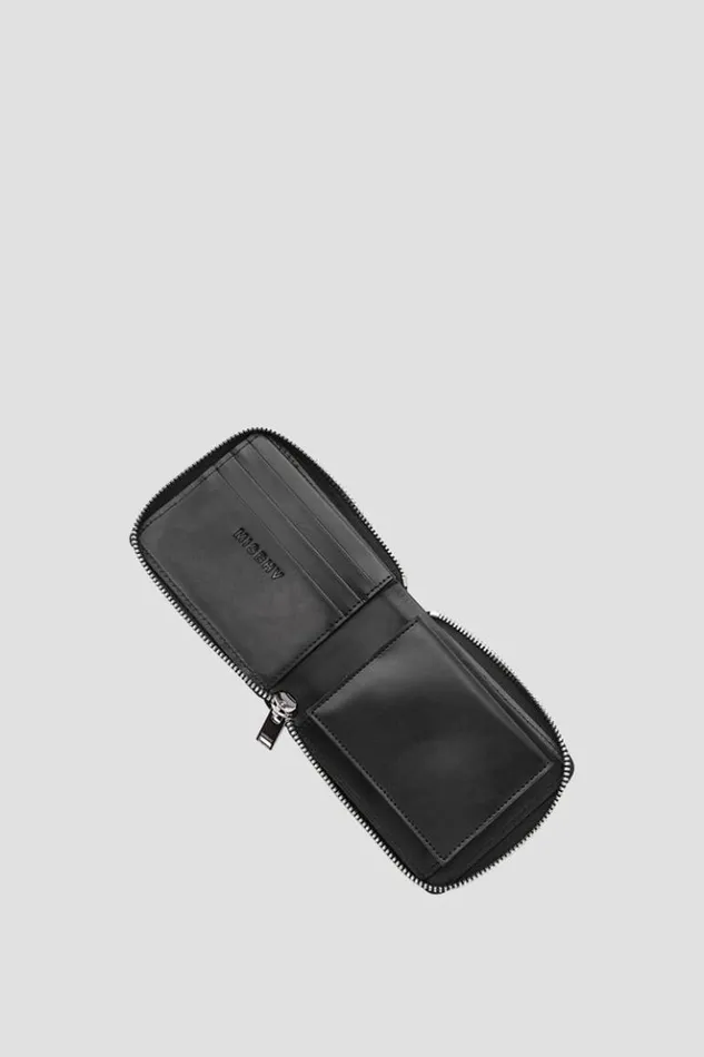 WomenMen Wallets MISBHV Embossed Zipped Wallet Black