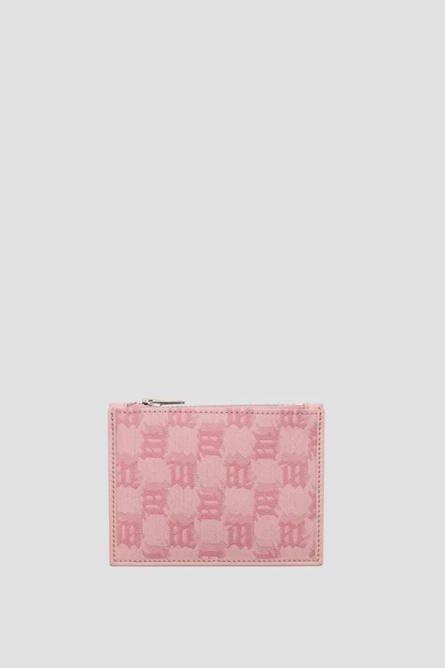 WomenMen Wallets MISBHV Jacquard Monogram Card Holder Bubblegum