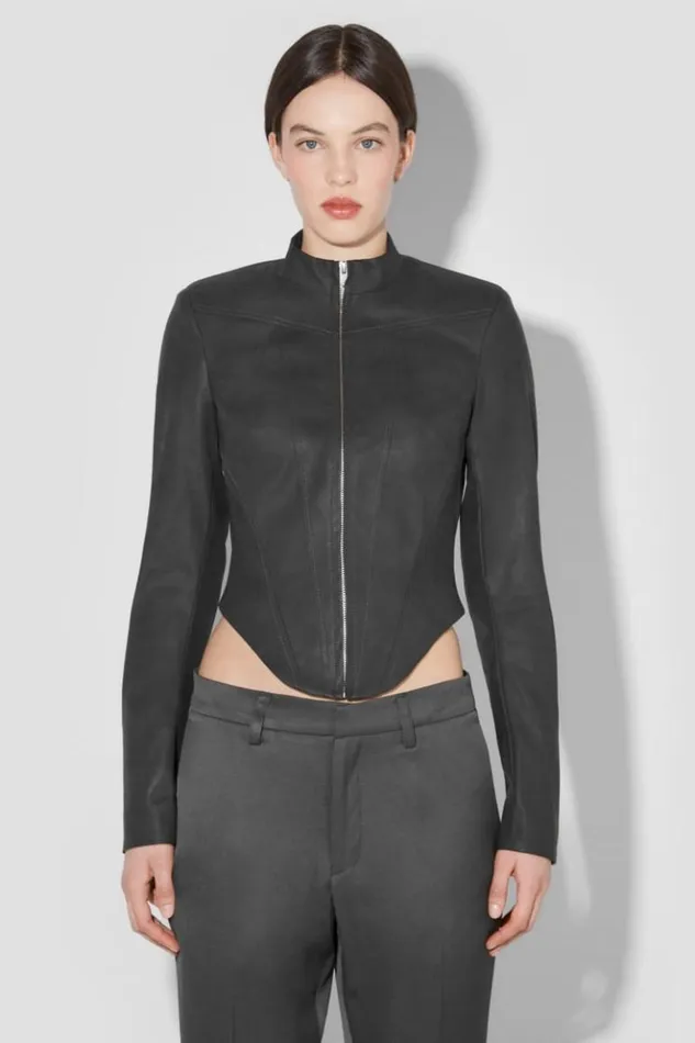 Women Outerwear MISBHV Faded Faux Leather Jacket Black