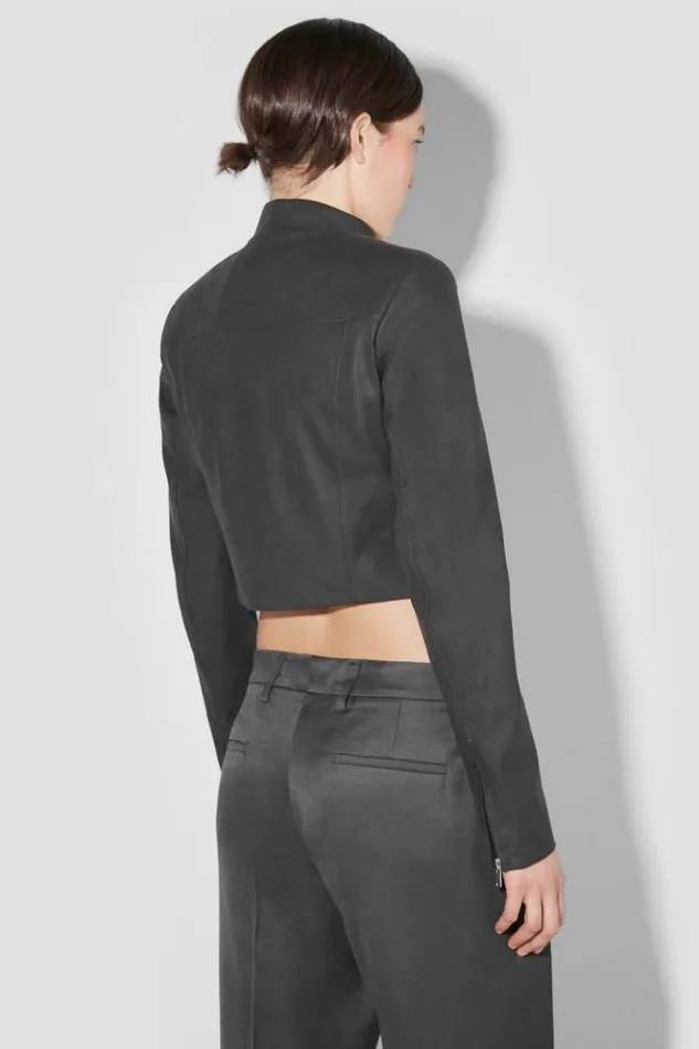 Women Outerwear MISBHV Faded Faux Leather Jacket Black