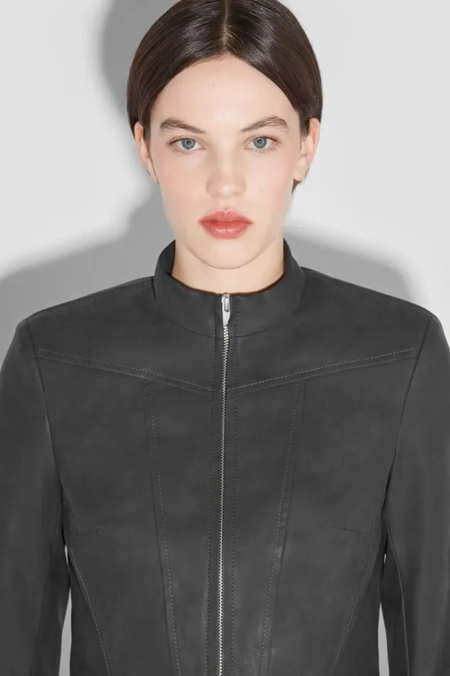 Women Outerwear MISBHV Faded Faux Leather Jacket Black