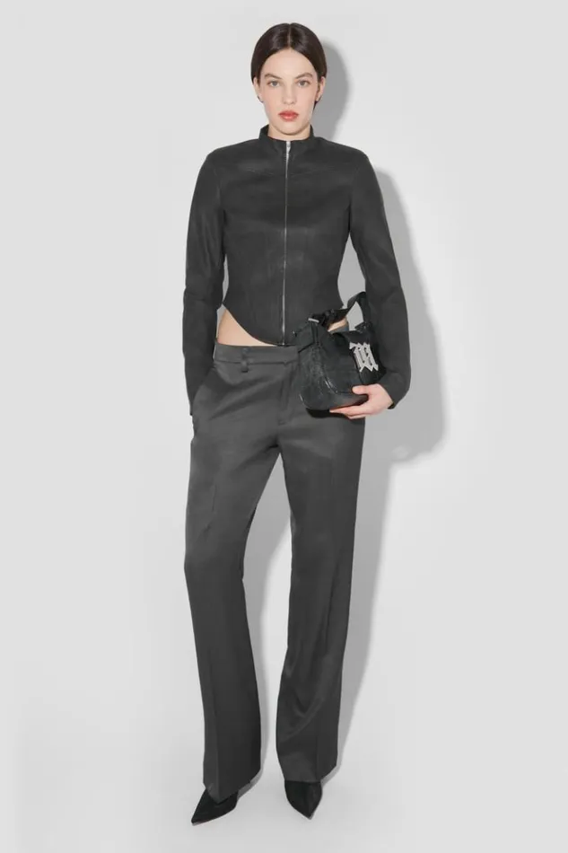 Women Outerwear MISBHV Faded Faux Leather Jacket Black