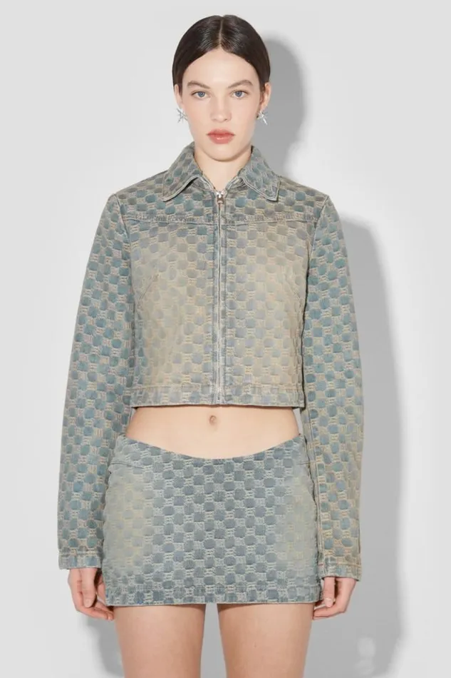 Women Outerwear MISBHV Jacquard Denim Monogram Jacket Blue