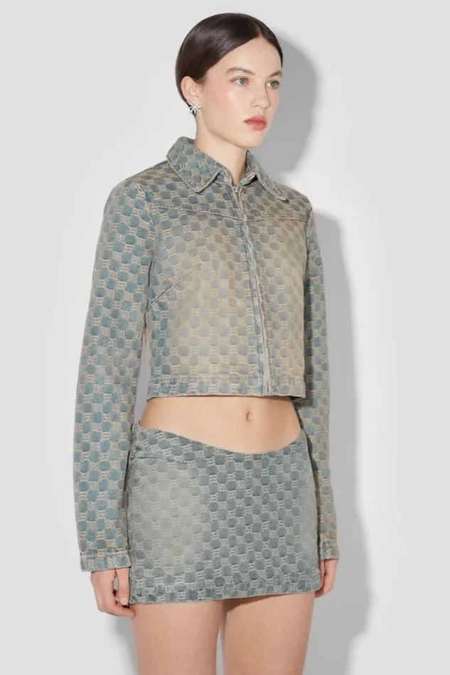 Women Outerwear MISBHV Jacquard Denim Monogram Jacket Blue