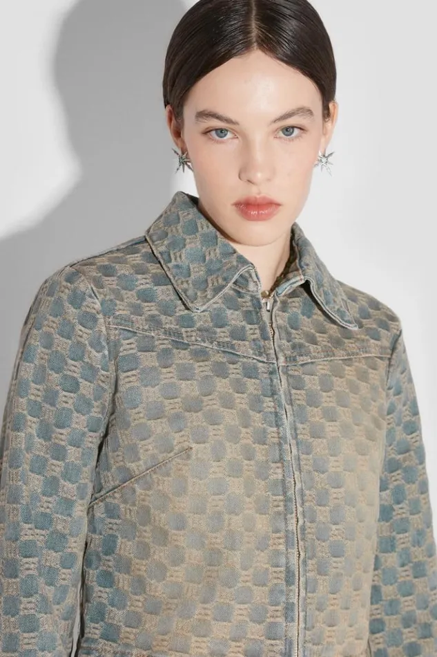 Women Outerwear MISBHV Jacquard Denim Monogram Jacket Blue