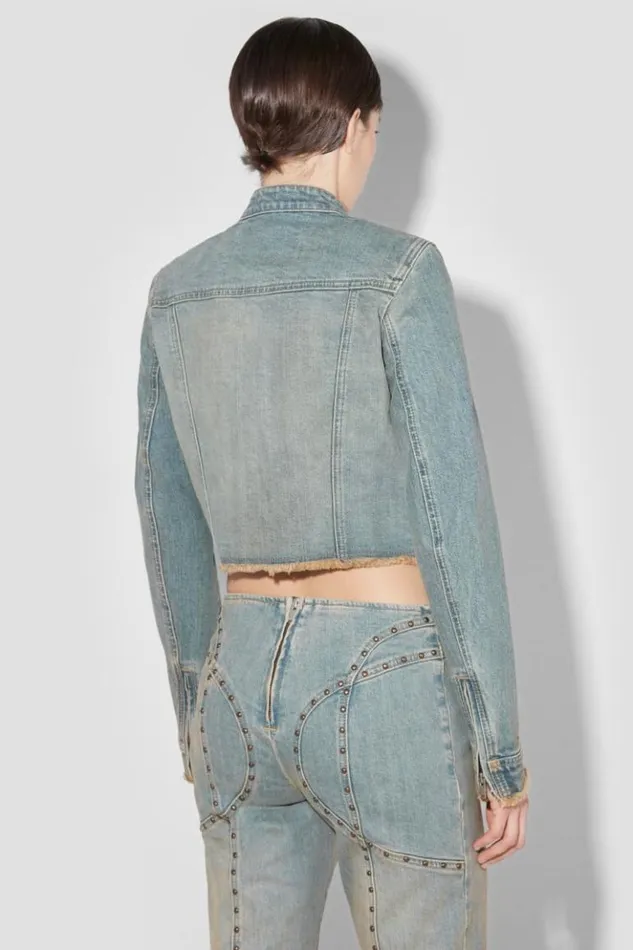 Women Outerwear MISBHV Sunset Wash Denim Jacket With Studs Blue