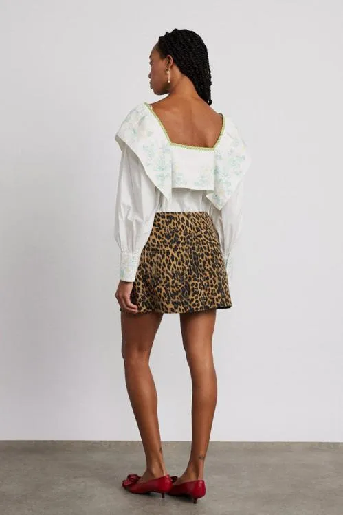 Women Skirts Damson Madder Lily Denim Mini Skirt Leopard
