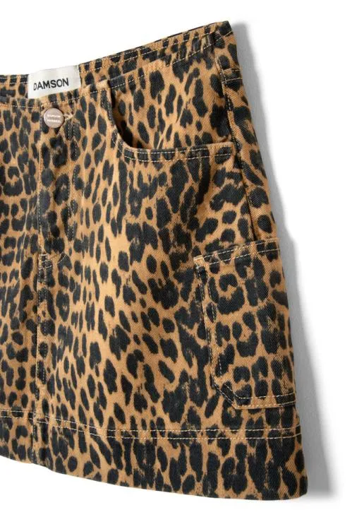 Women Skirts Damson Madder Lily Denim Mini Skirt Leopard