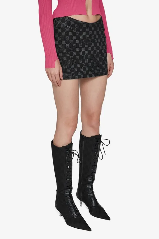 Women Skirts MISBHV Denim Monogram Mini Skirt Black