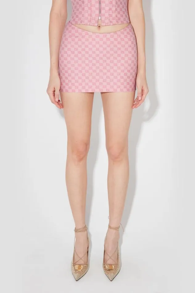 Women Skirts MISBHV Jacquard Canvas Monogram Low Rais Skirt Bubblegum