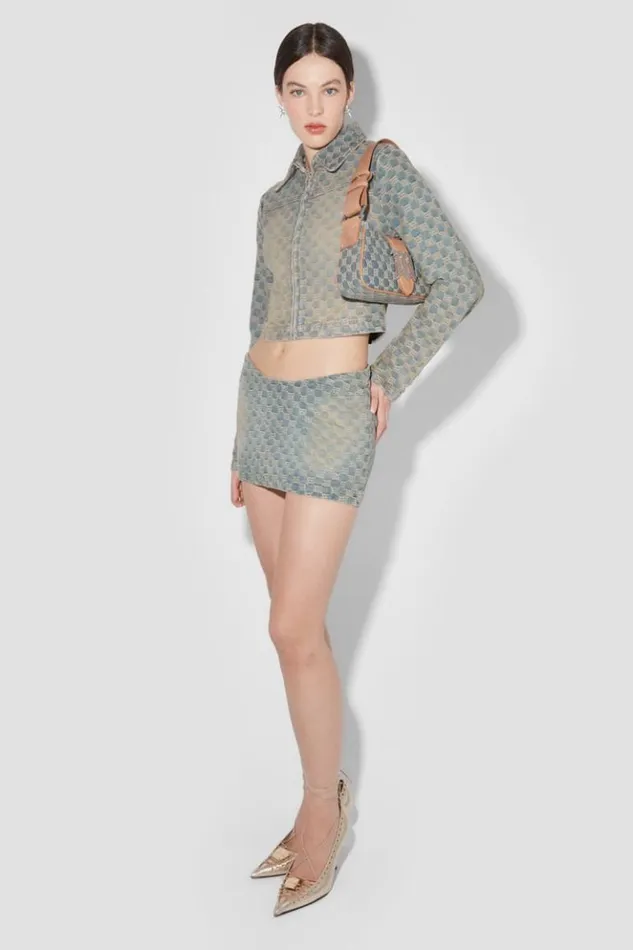 Women Skirts MISBHV Jacquard Denim Monogram Trinity Skirt Blue