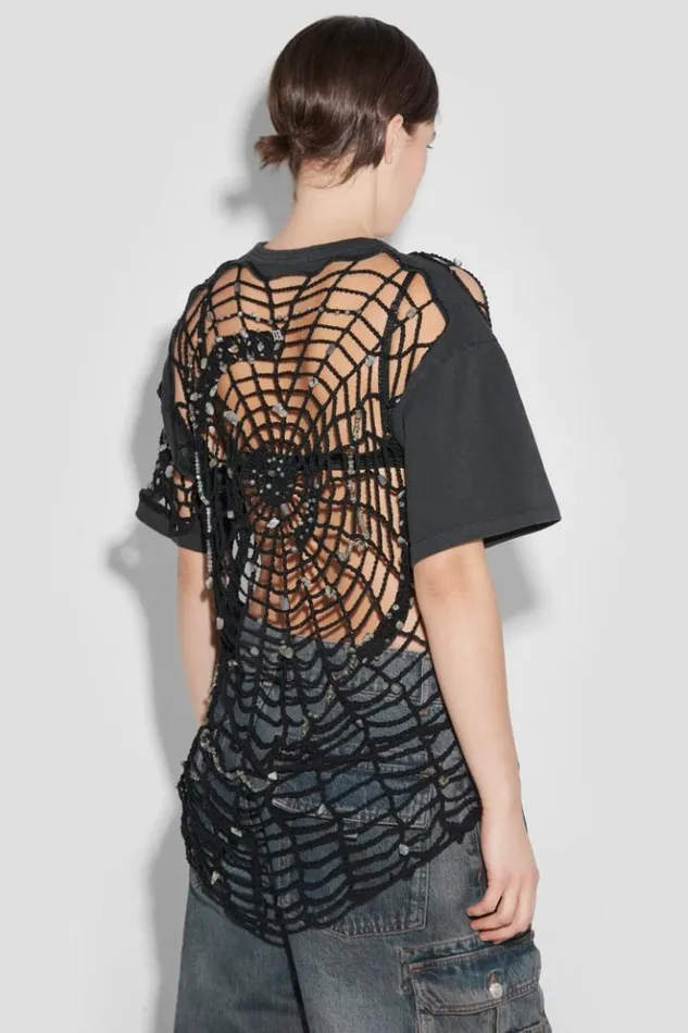 Women TShirts MISBHV Crochet TShirt Black