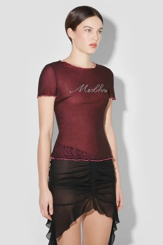 Women TShirts MISBHV Crystal Double Layered TShirt Brownpink