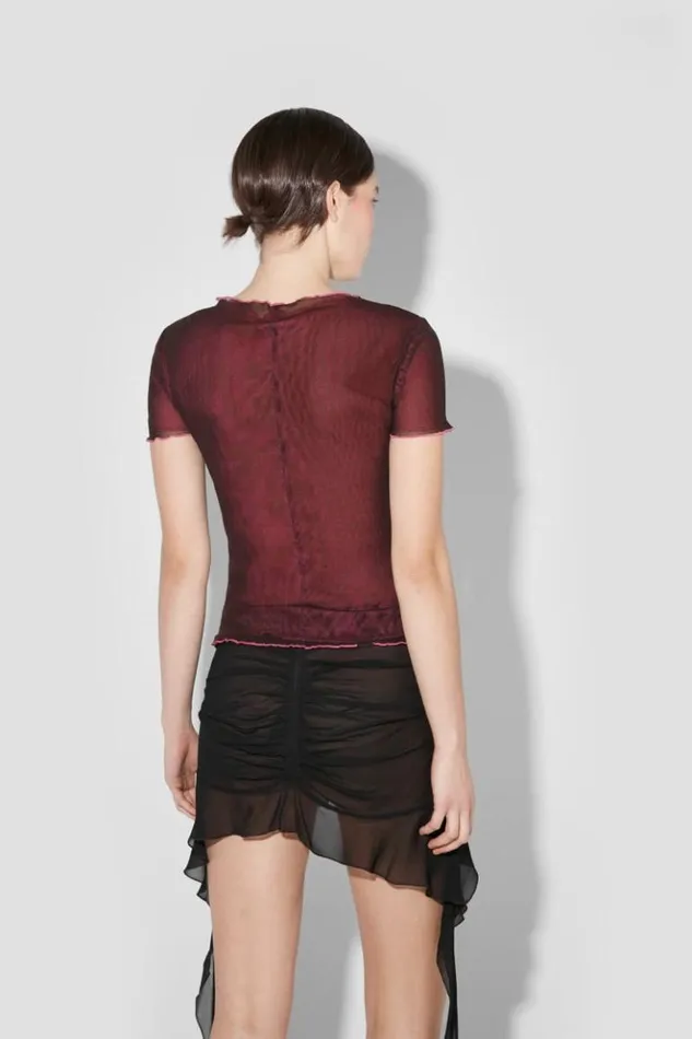 Women TShirts MISBHV Crystal Double Layered TShirt Brownpink
