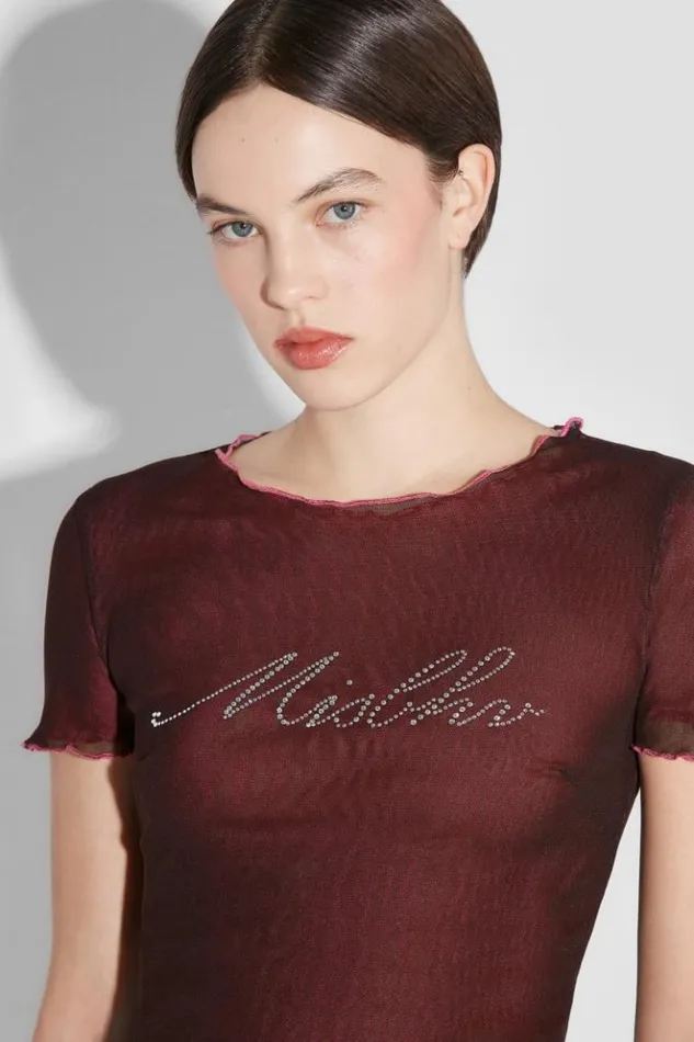 Women TShirts MISBHV Crystal Double Layered TShirt Brownpink