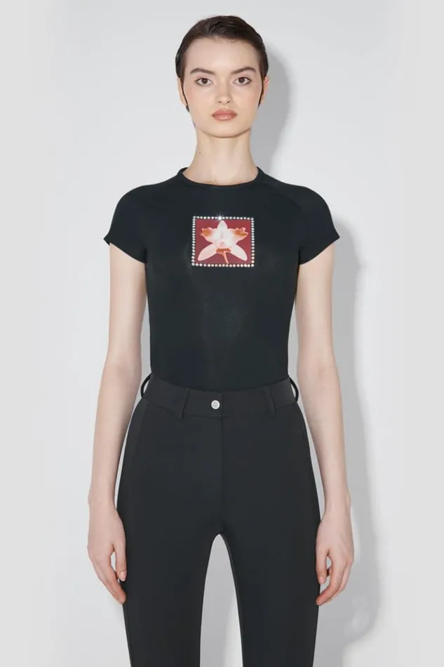 Women TShirts MISBHV Orchid Robert Mapplethorpe Baby TShirt Black