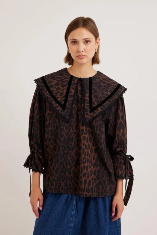 Women Tops Damson Madder Candice Blouse 8211 Leopard