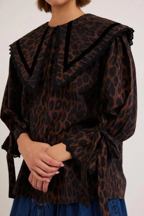 Women Tops Damson Madder Candice Blouse 8211 Leopard