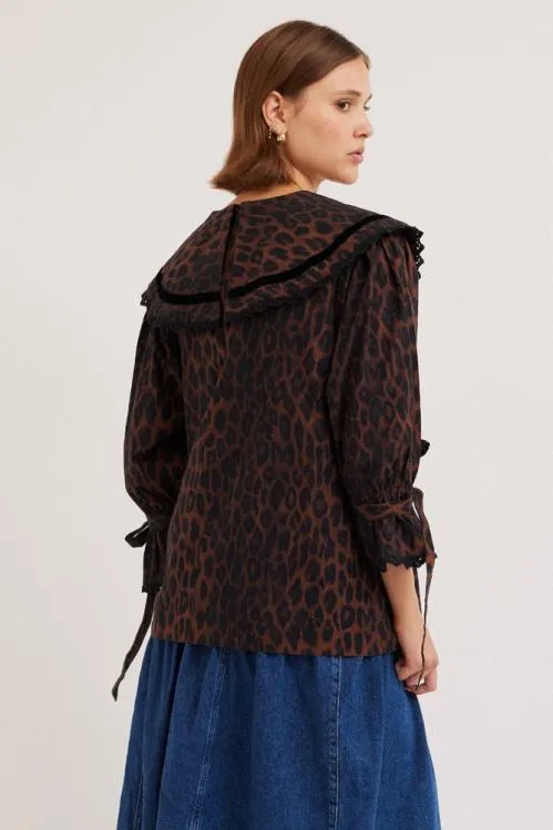 Women Tops Damson Madder Candice Blouse 8211 Leopard