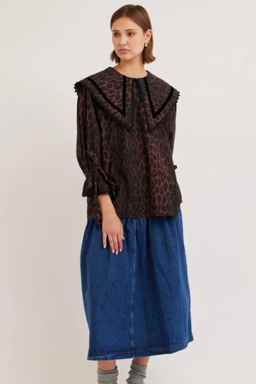 Women Tops Damson Madder Candice Blouse 8211 Leopard