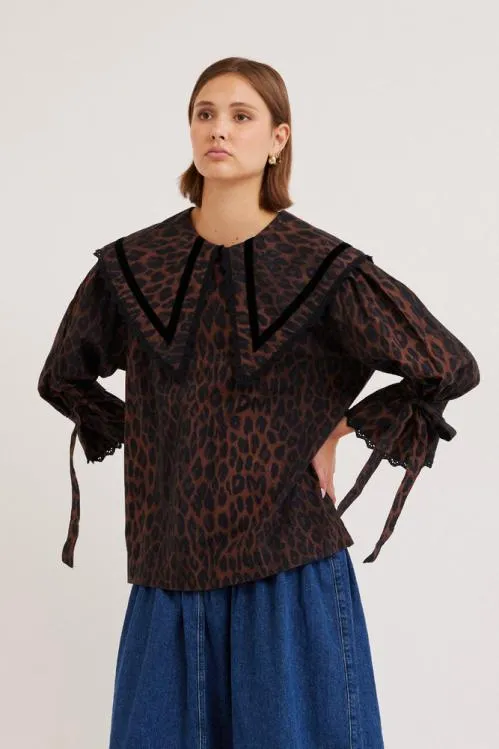Women Tops Damson Madder Candice Blouse 8211 Leopard
