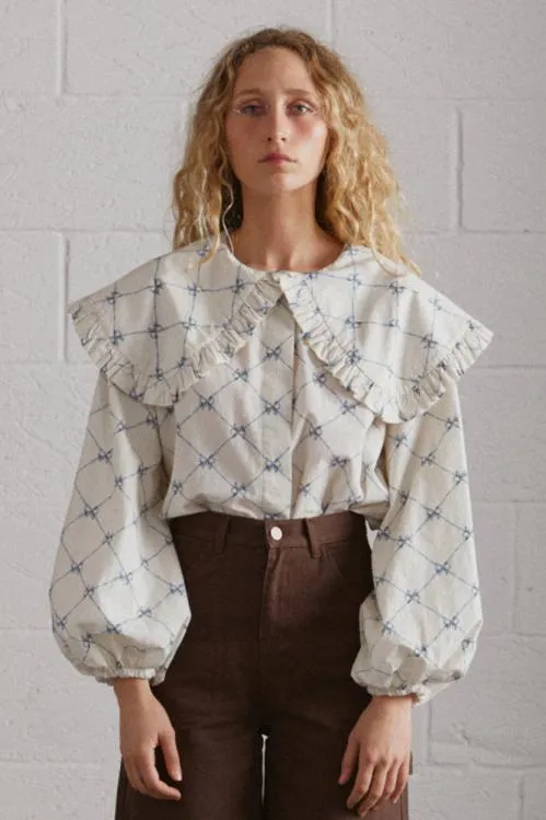 Women Tops Damson Madder Lola Blouse 8211 Bow Print