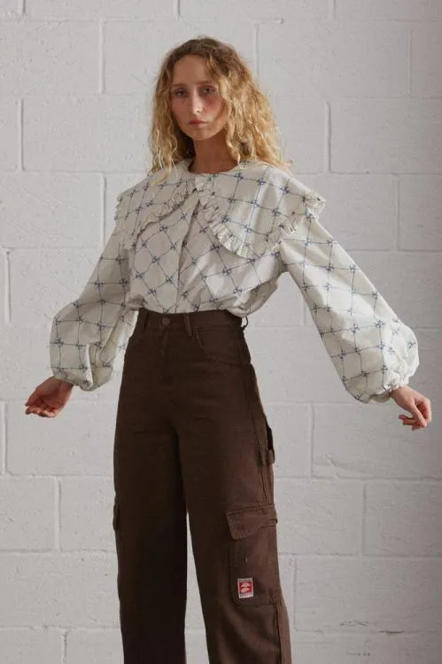 Women Tops Damson Madder Lola Blouse 8211 Bow Print