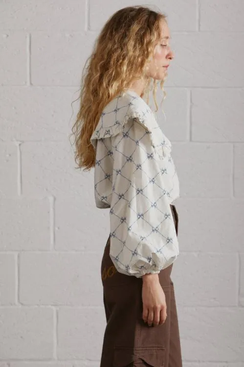 Women Tops Damson Madder Lola Blouse 8211 Bow Print