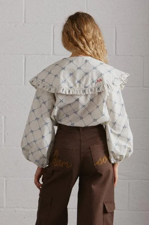 Women Tops Damson Madder Lola Blouse 8211 Bow Print