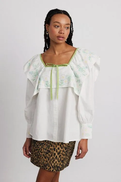 Women Tops Damson Madder Mala Blouse 8211 Floral Embroidery
