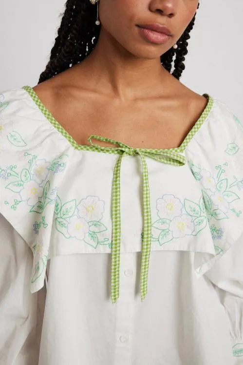 Women Tops Damson Madder Mala Blouse 8211 Floral Embroidery