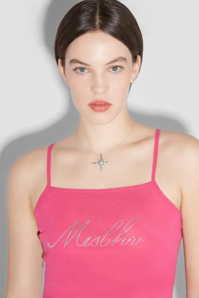 Women Tops MISBHV Crystal Mesh Tank Top Pink